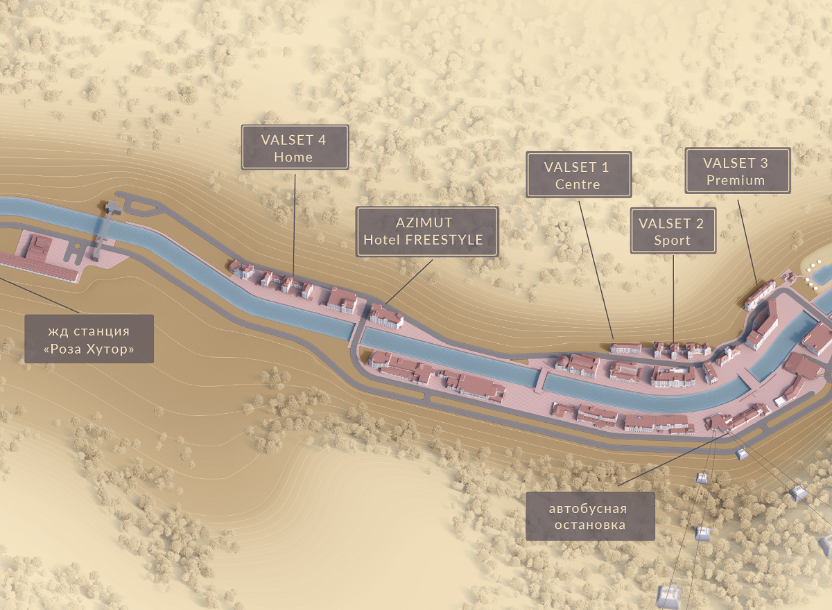 Азимут отель роза хутор карта