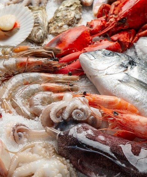 Рыба, крабы и морепродукты